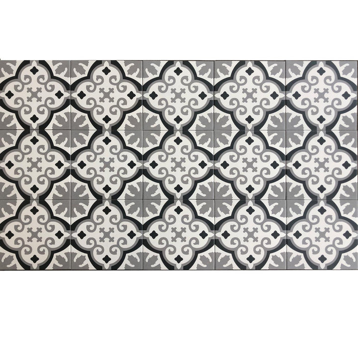 Marokkaanse tegels 20x20 cm – grijszwart