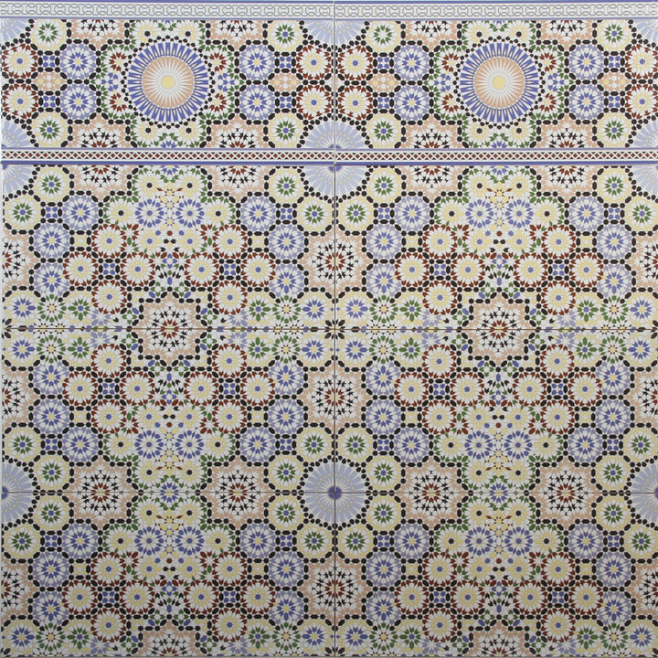 Carrelage mural marocain 50x25 cm – motif mosaïque