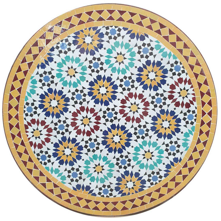 Table mosaïque D80 Ankabut Jaune