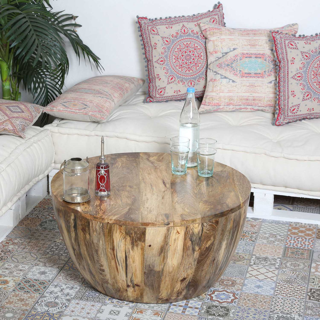 Table basse Torino ronde en bois massif