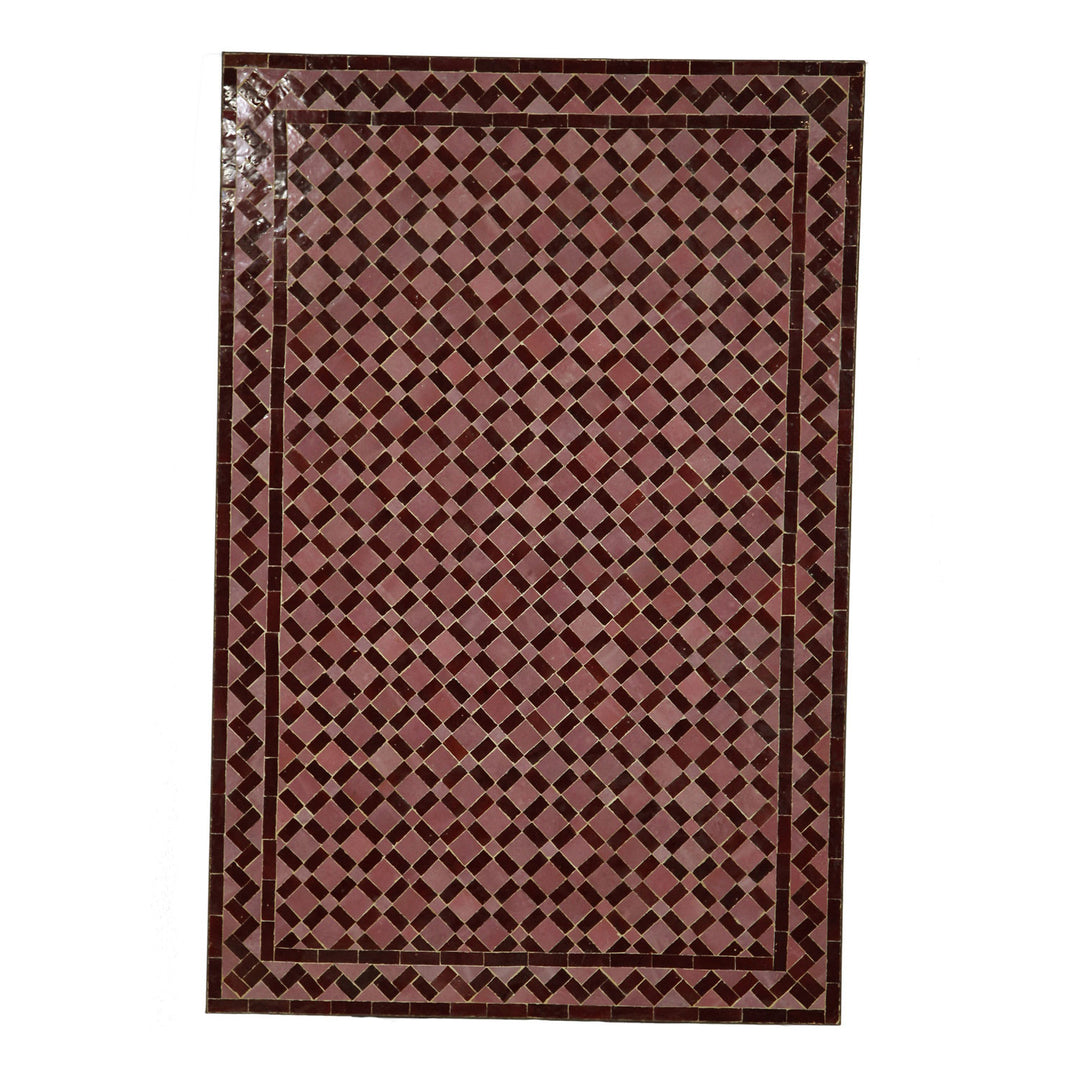 Mosaik-Esstisch 120x80 Kachel Bordeaux