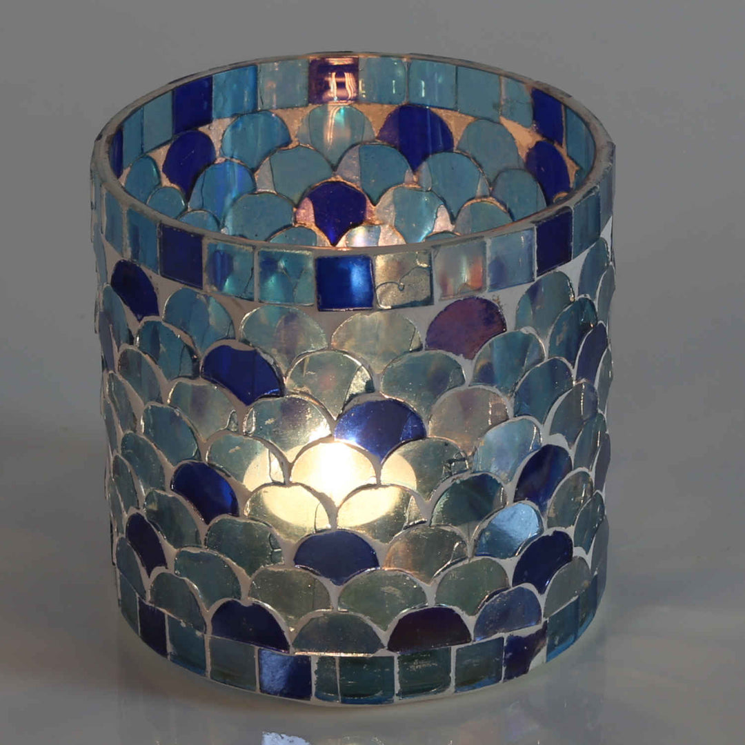 Orientalisches Mosaik Windlicht Athen Dunkelblau