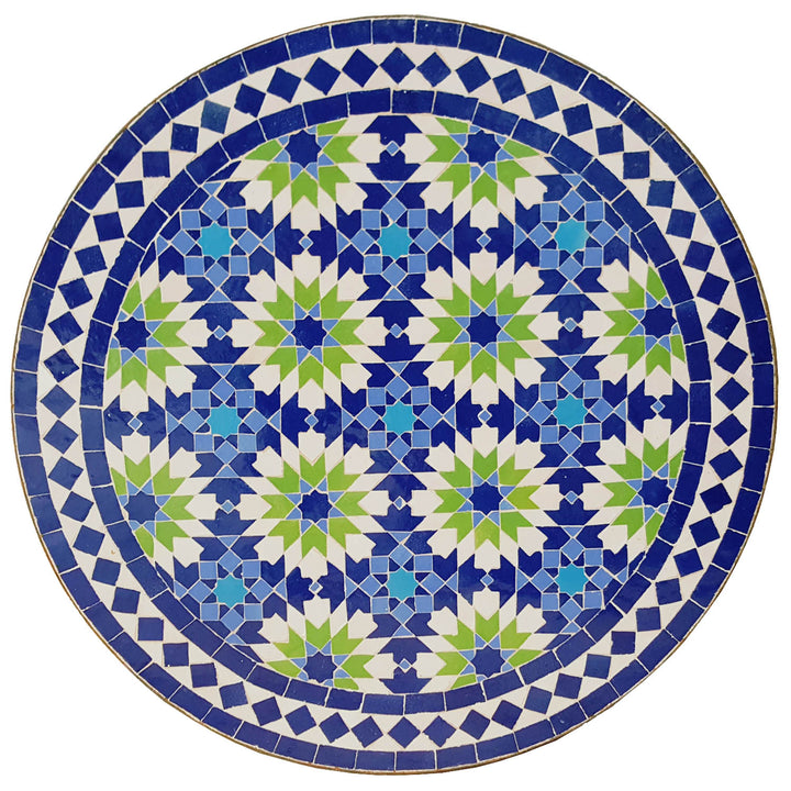 Mozaïektafel rond Ankabut blauw