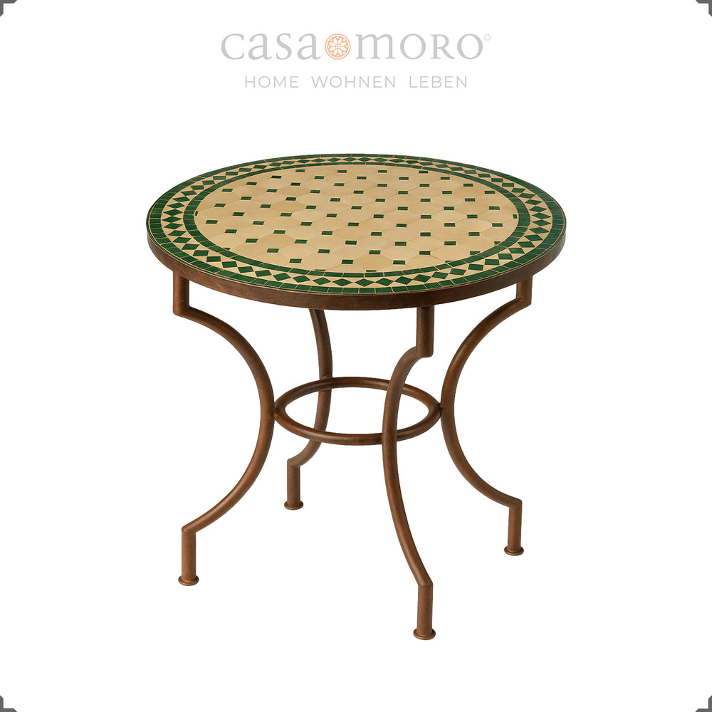 Zellige mozaïektafel met een diameter van 80 cm – ideaal voor balkon, tuin of eetkamer