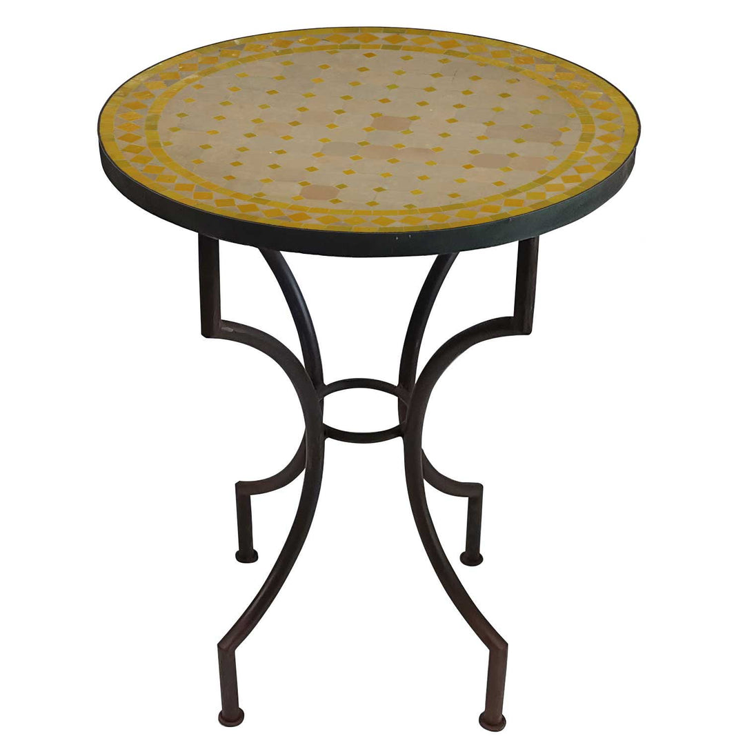 Mozaïektafel - rond - M60 geel/ruit