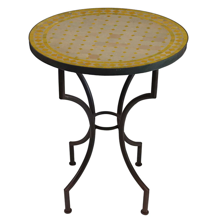 Mozaïektafel - rond - M60 geel/ruit