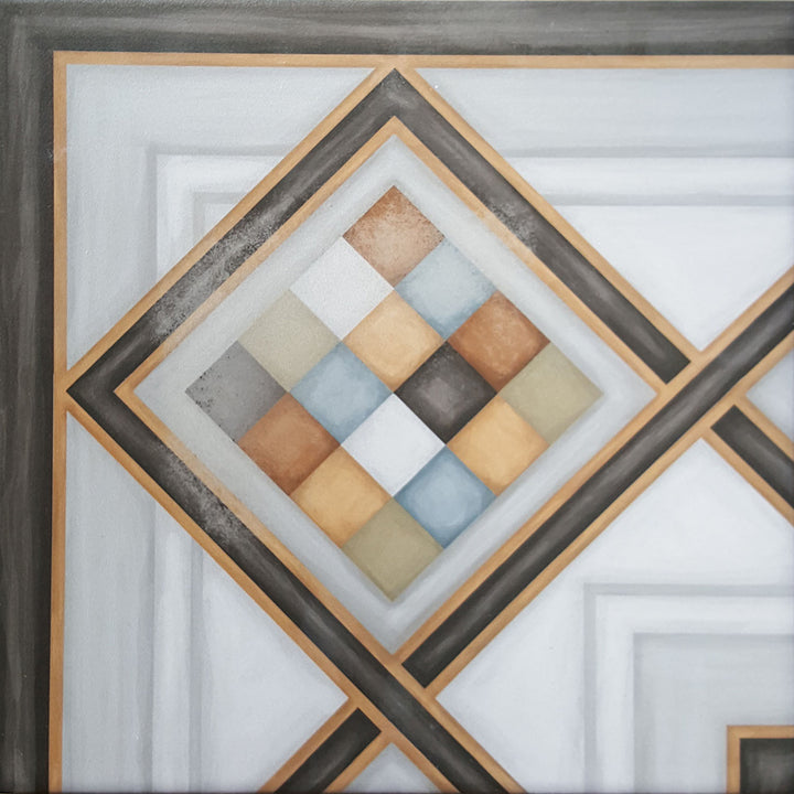 Oosterse hoekrand 20×20 cm – tegelrand van porselein