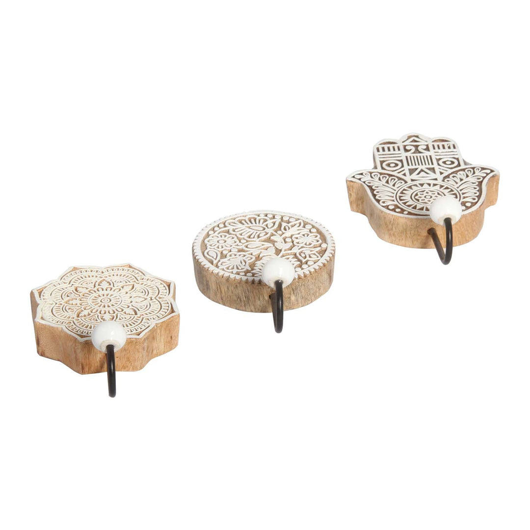 Oosterse kapstokhaken, set van 3 Yasid