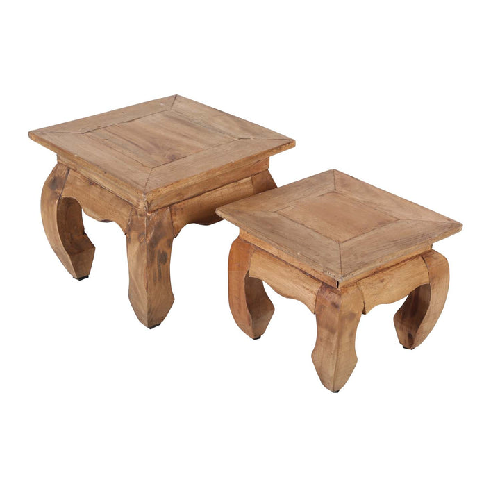 Tables orientales pour opium Nature, lot de 2