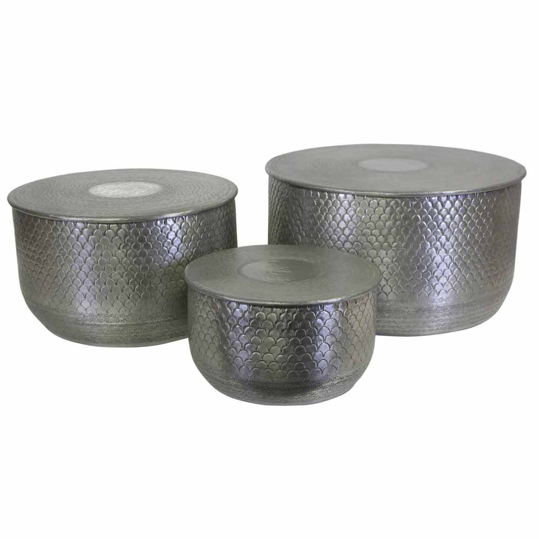 Table d'appoint orientale Alava argentée