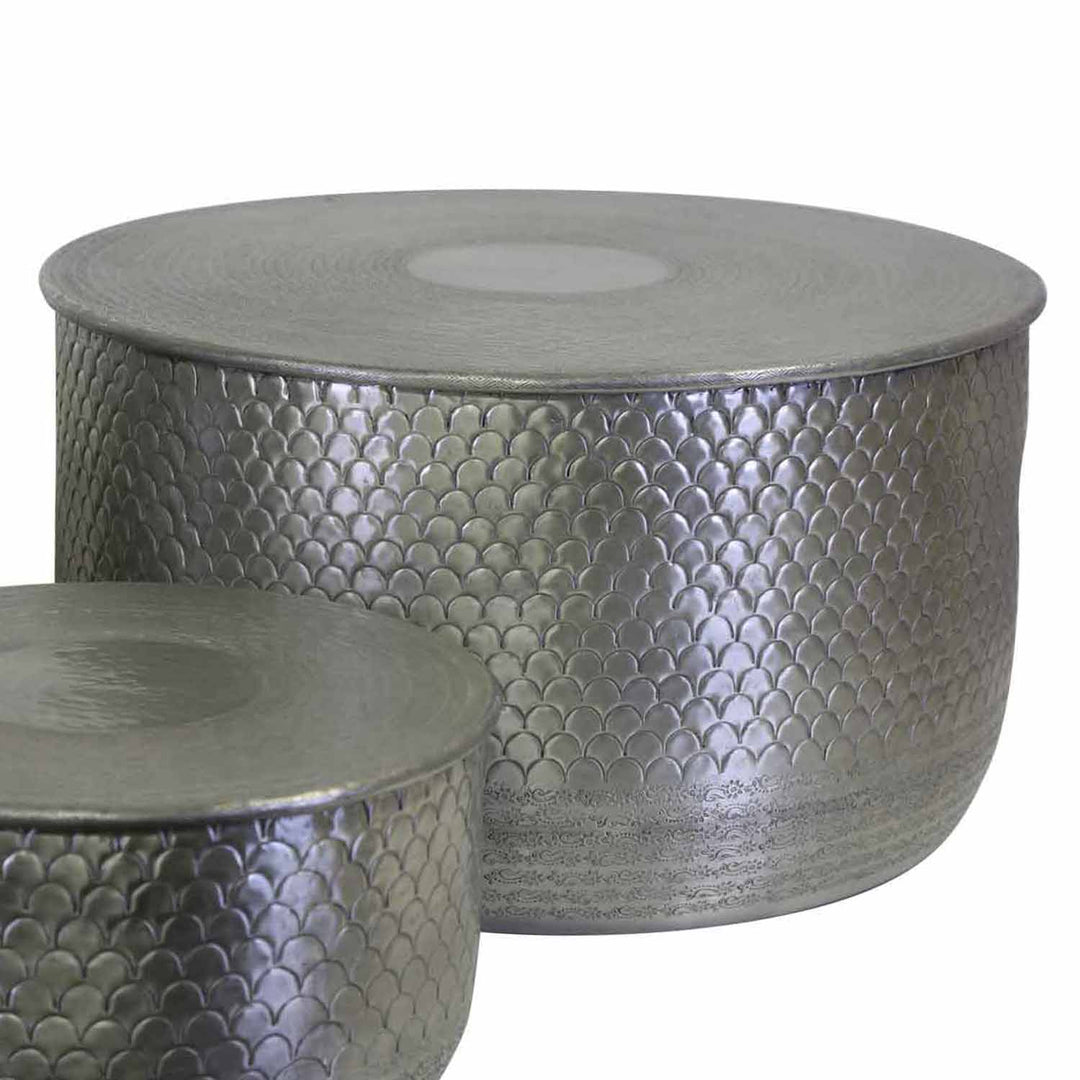 Table d'appoint orientale Alava argentée