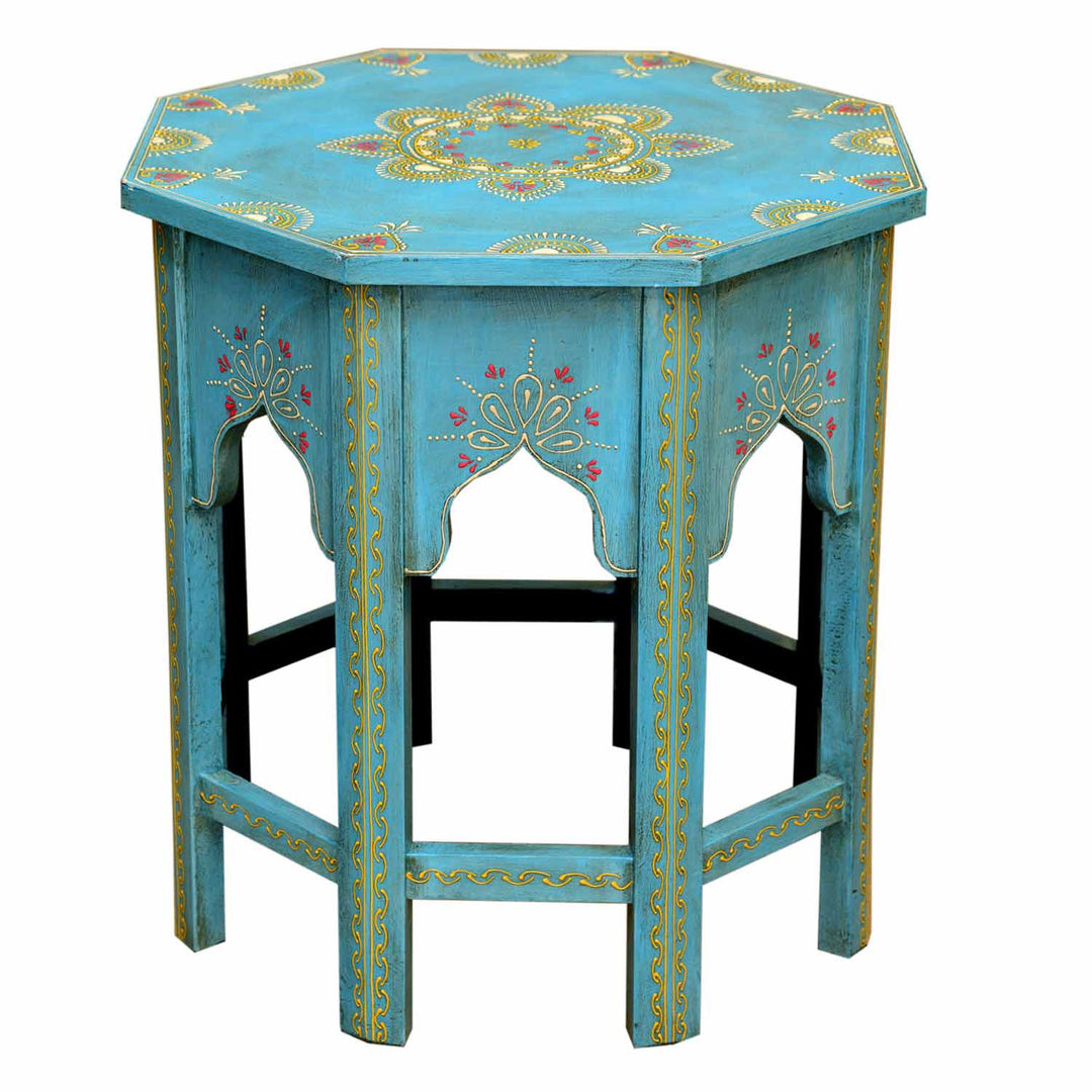 Tables d'appoint orientales Saada Bleu set de 2