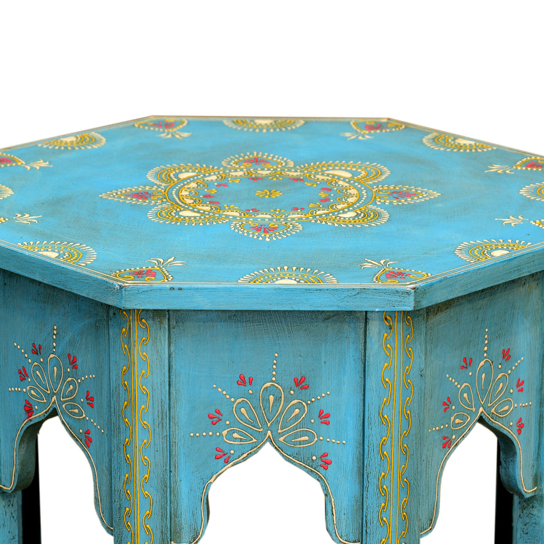 Table d'appoint orientale Saada Bleu L
