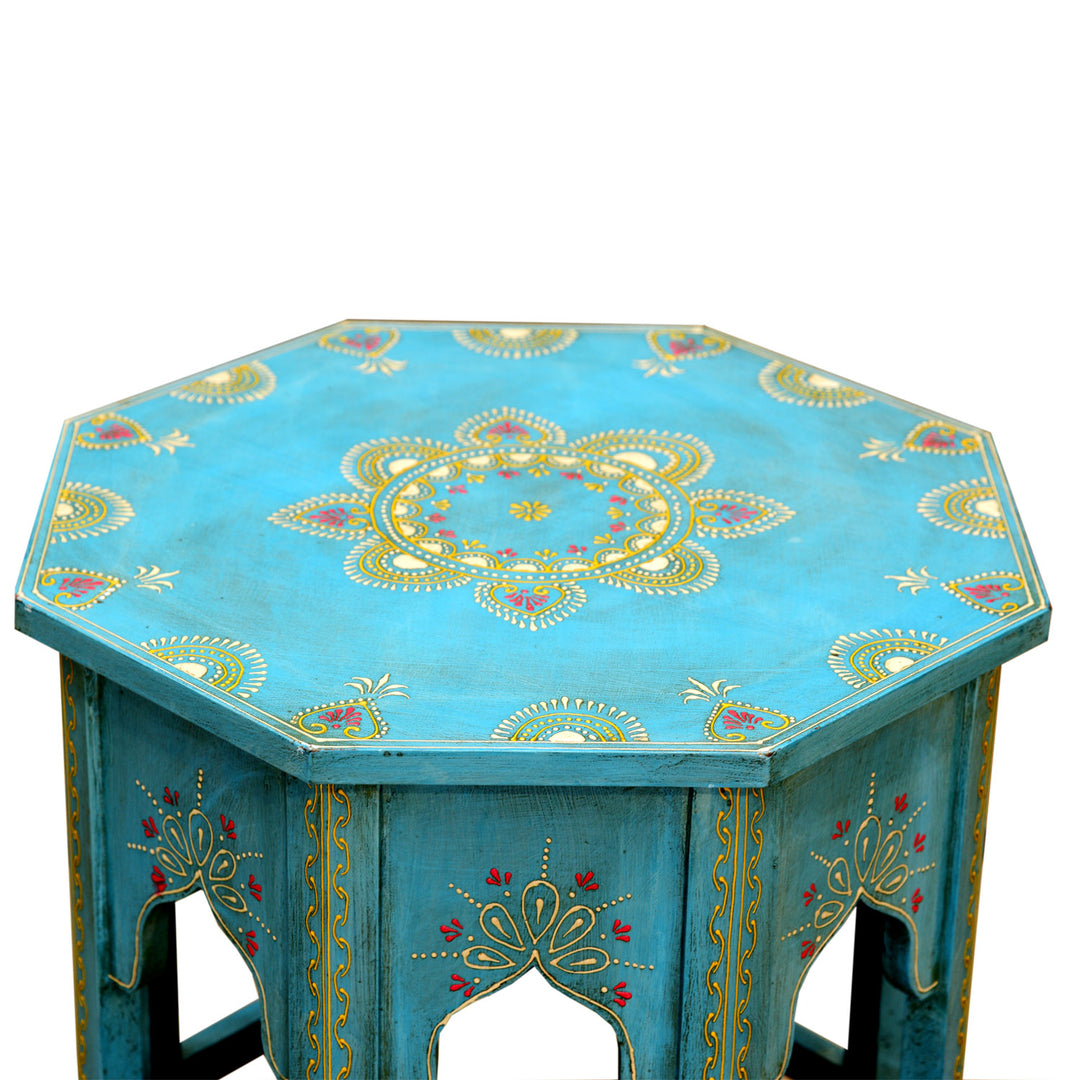 Table d'appoint orientale Saada Bleu L