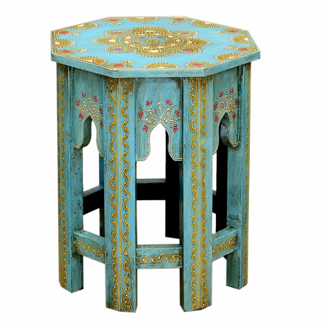 Tables d'appoint orientales Saada Bleu set de 2