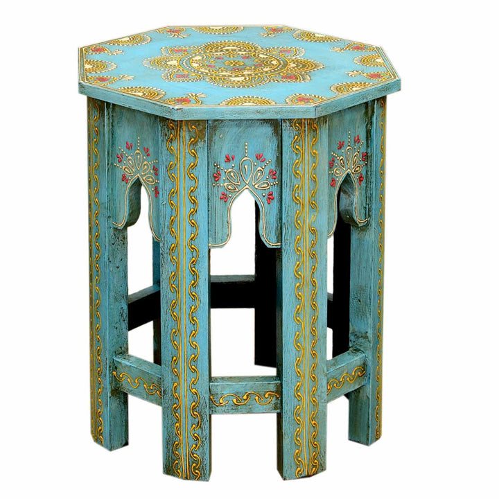 Tables d'appoint orientales Saada Bleu set de 2