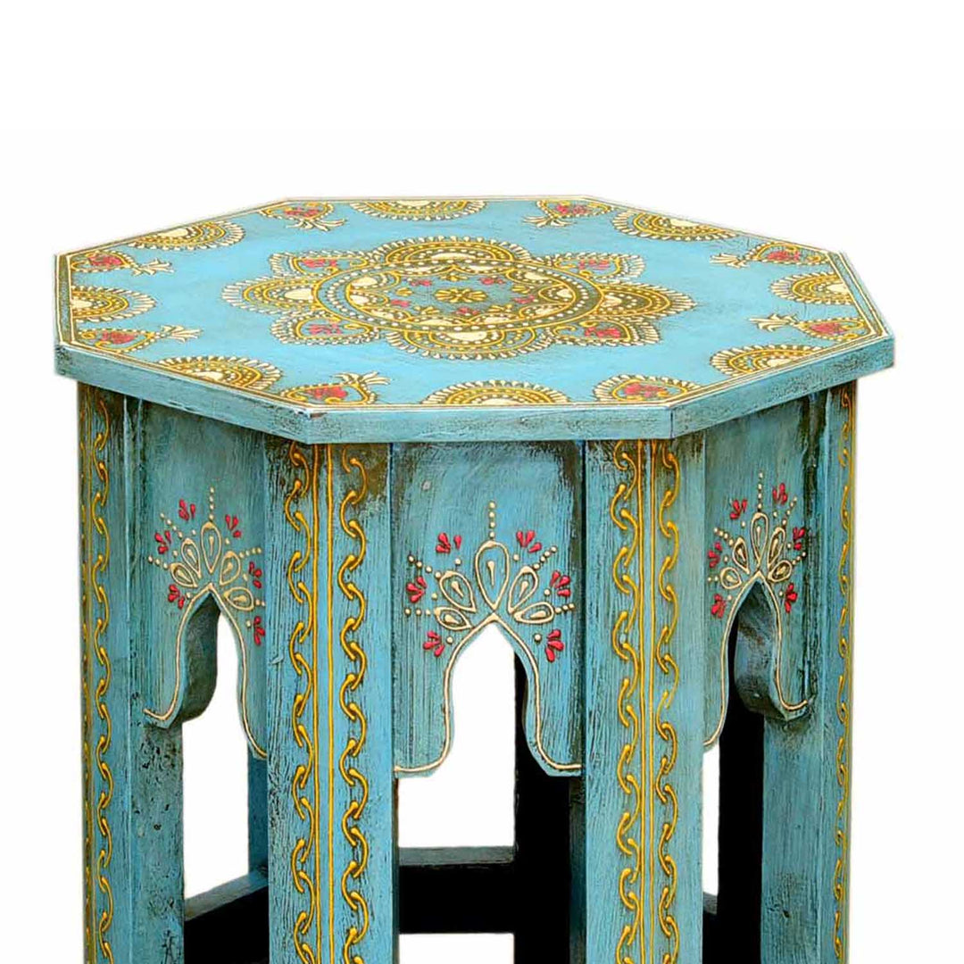 Tables d'appoint orientales Saada Bleu set de 2