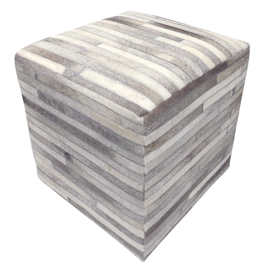 Tabouret en fourrure patchwork Liem