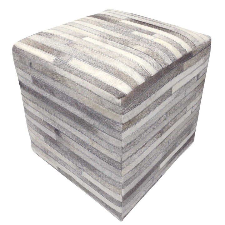 Tabouret en fourrure patchwork Liem