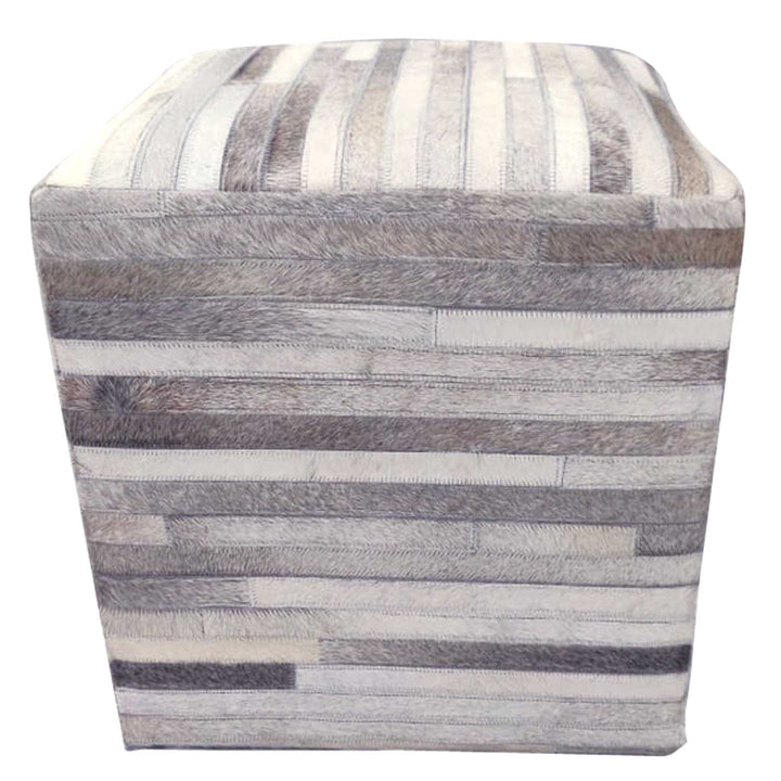 Tabouret en fourrure patchwork Liem