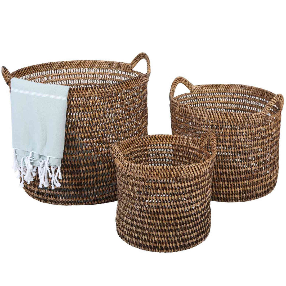 Rotan mand Eda bruin met handvat