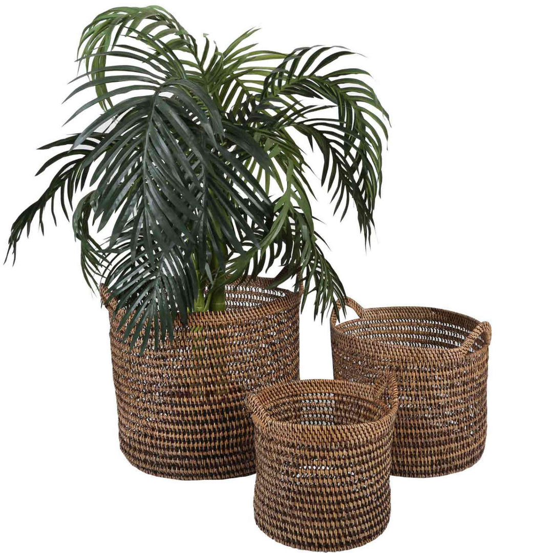 Rotan mand Eda bruin met handvat