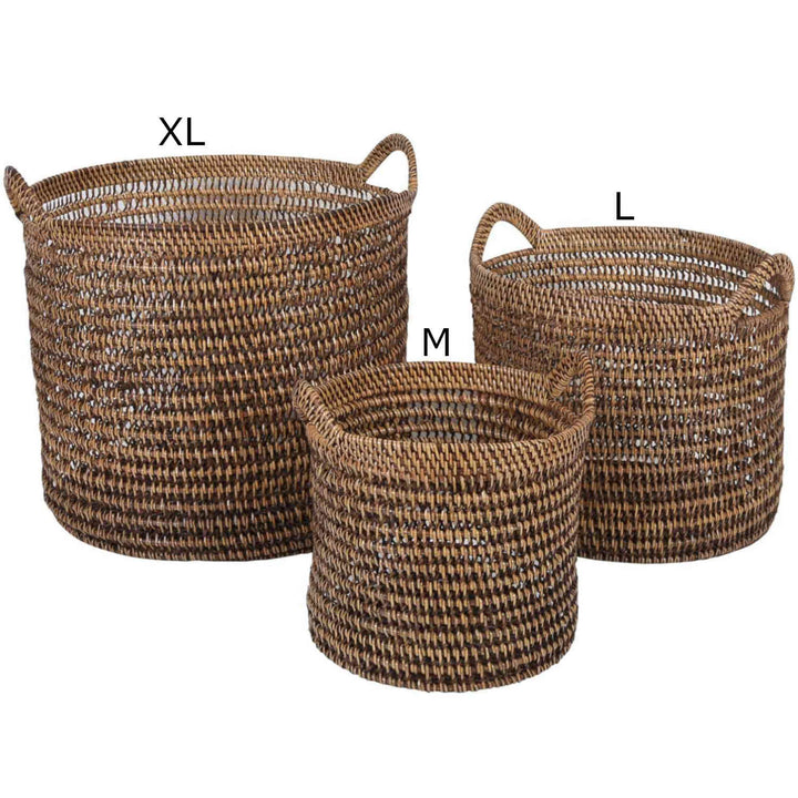 Rotan mand Eda bruin met handvat