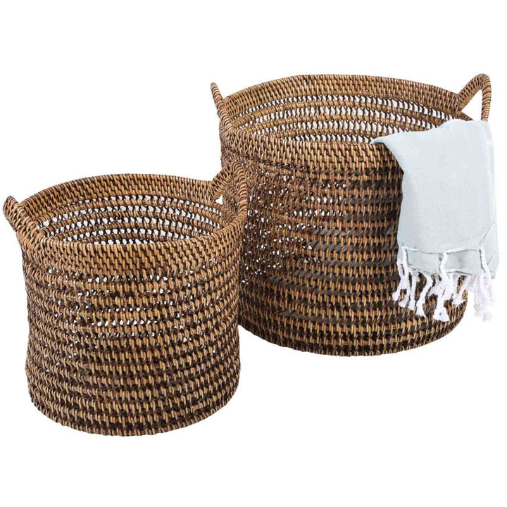 Rotan mand Eda bruin met handvat