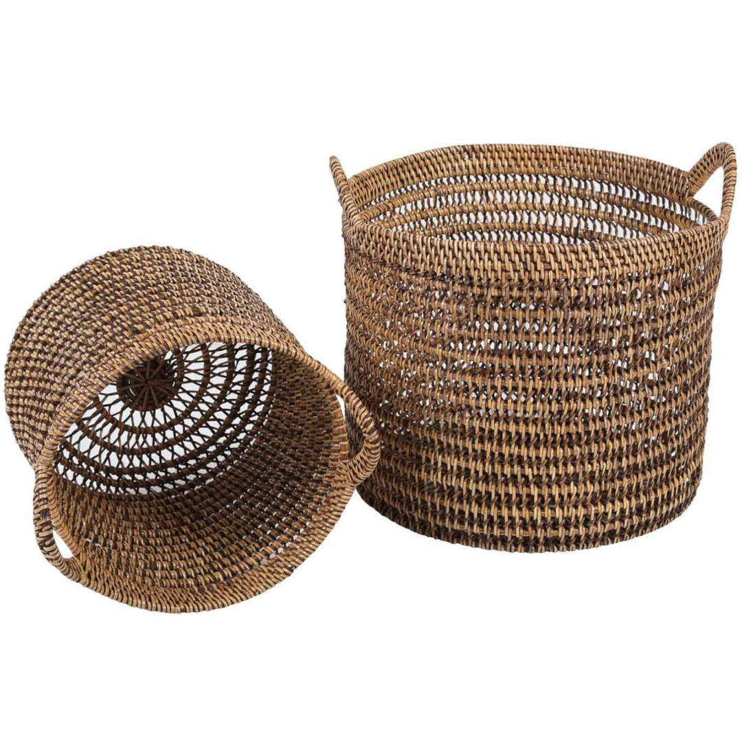Rotan mand Eda bruin met handvat