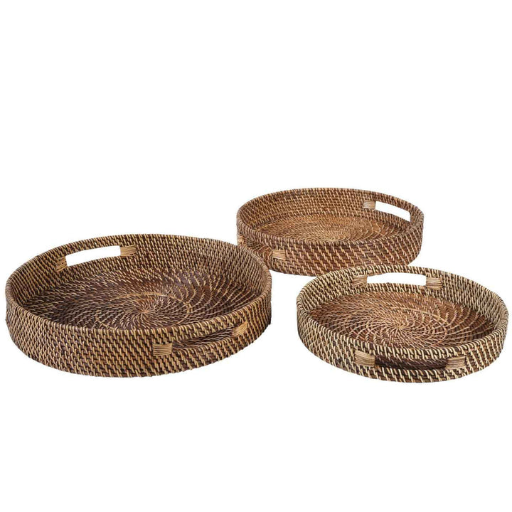 Rieten dienblad Bea rond