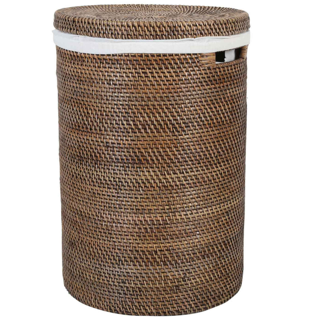 Rieten wasmand Cleo bruin