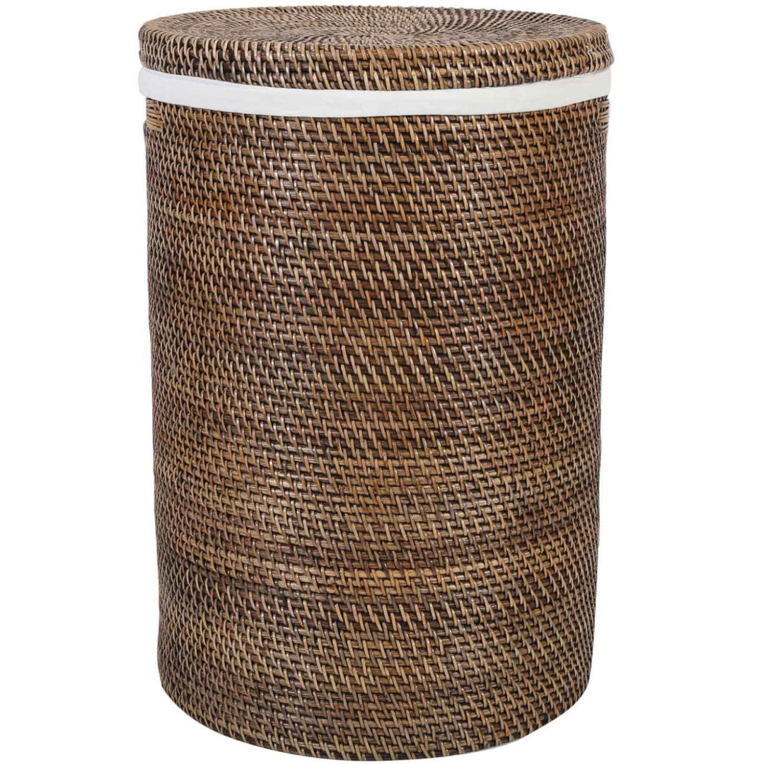 Rieten wasmand Cleo bruin