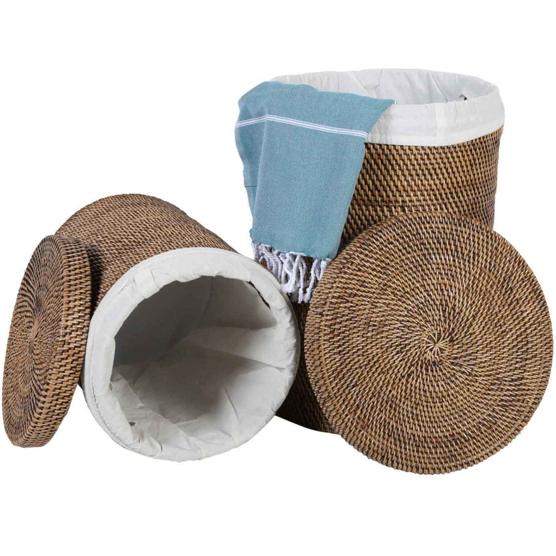 Rieten wasmand Cleo bruin