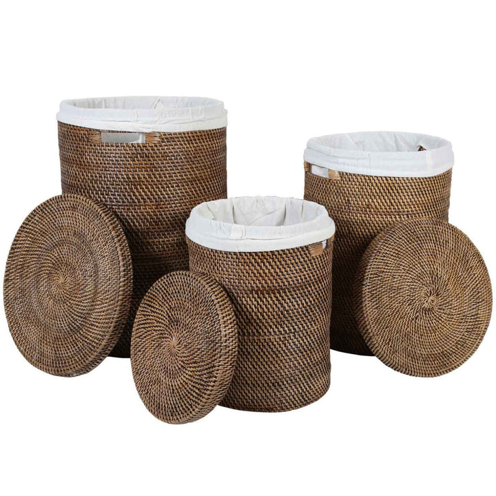 Rieten wasmand Cleo bruin