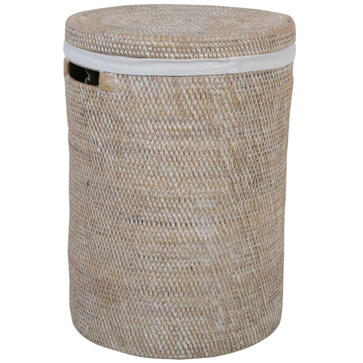 Rieten wasmand Cleo Wit