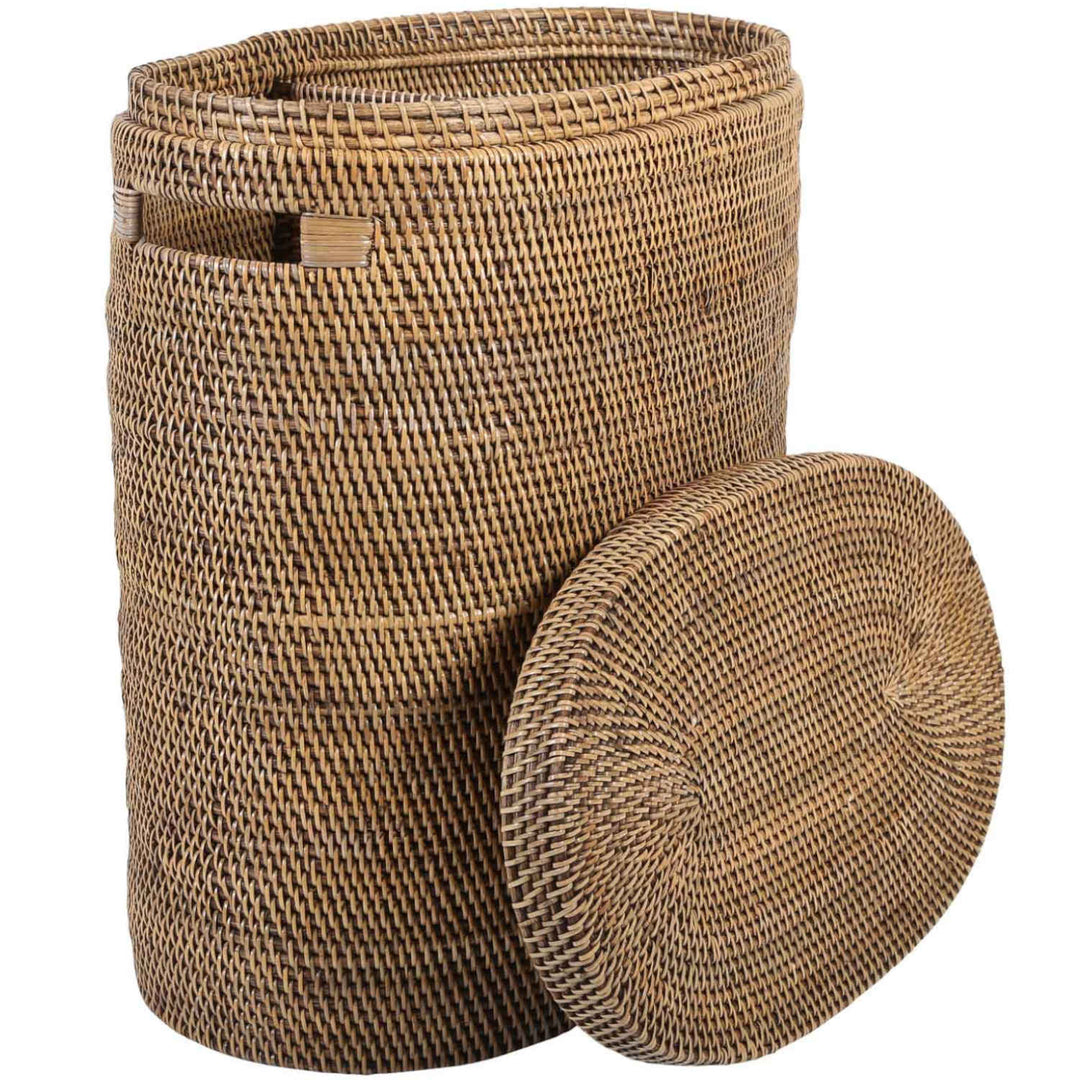 Rattan wasmand Ela met deksel