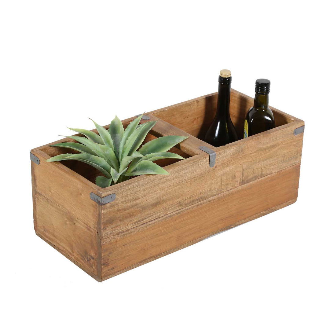 Teakhouten box Enzo, set van 3