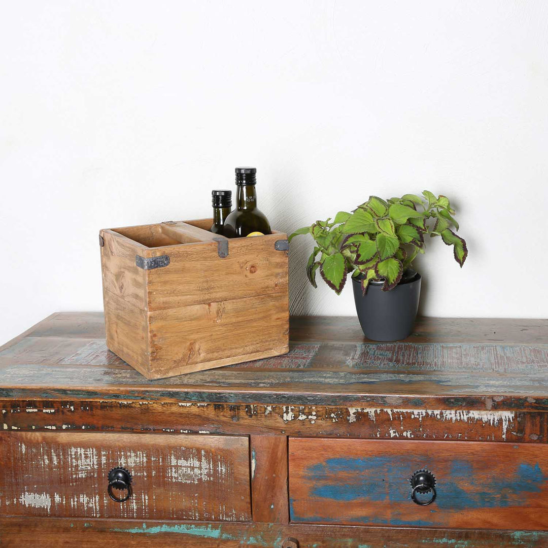 Teakhouten box Enzo, set van 3