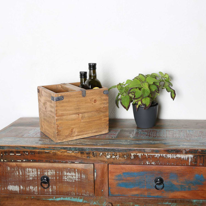 Teakhouten box Enzo, set van 3