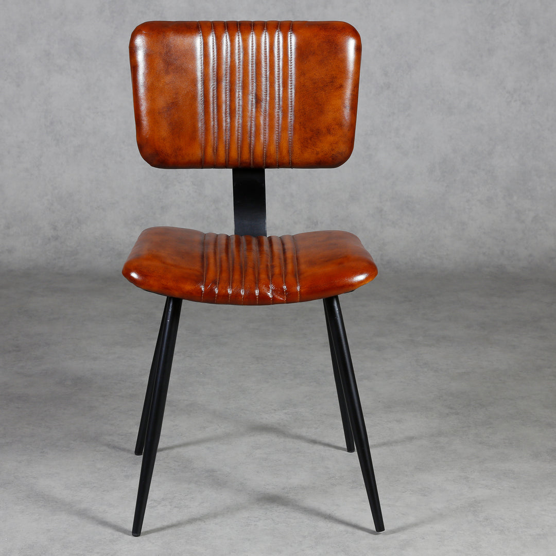 Eetkamerstoelen bruin leer