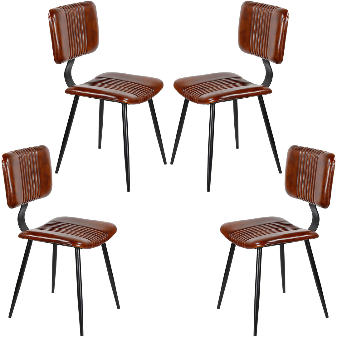 Eetkamerstoelen bruin leer
