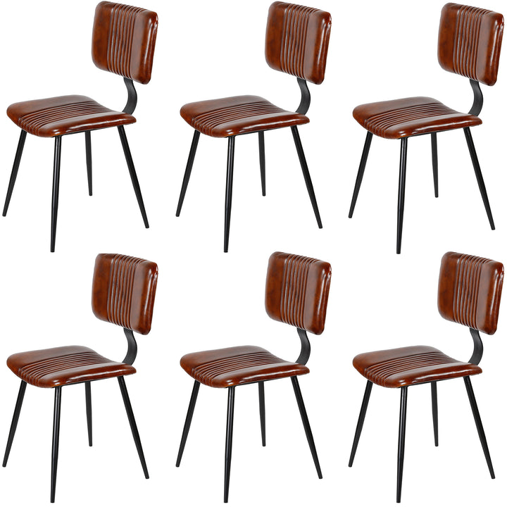 Eetkamerstoelen bruin leer