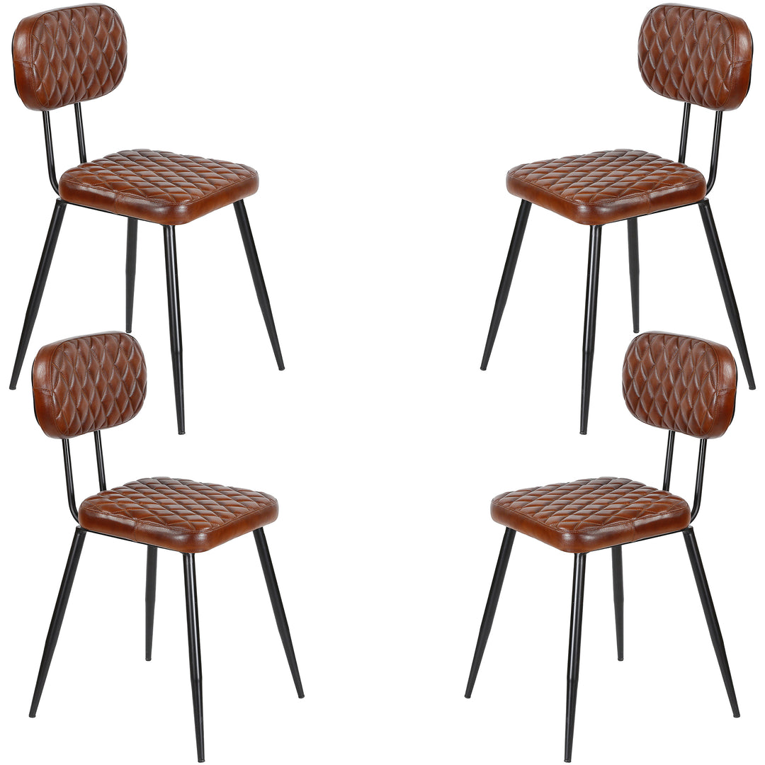 Eetkamerstoelen bruin leer