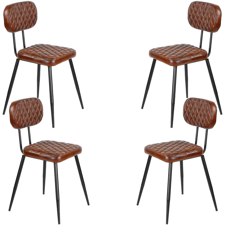 Eetkamerstoelen bruin leer