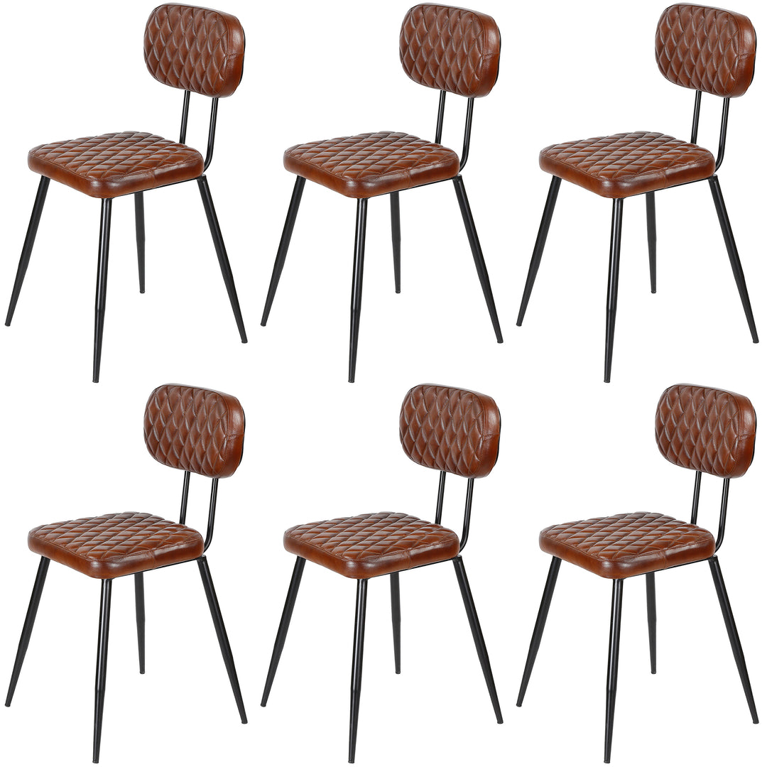 Eetkamerstoelen bruin leer