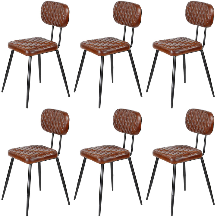 Eetkamerstoelen bruin leer