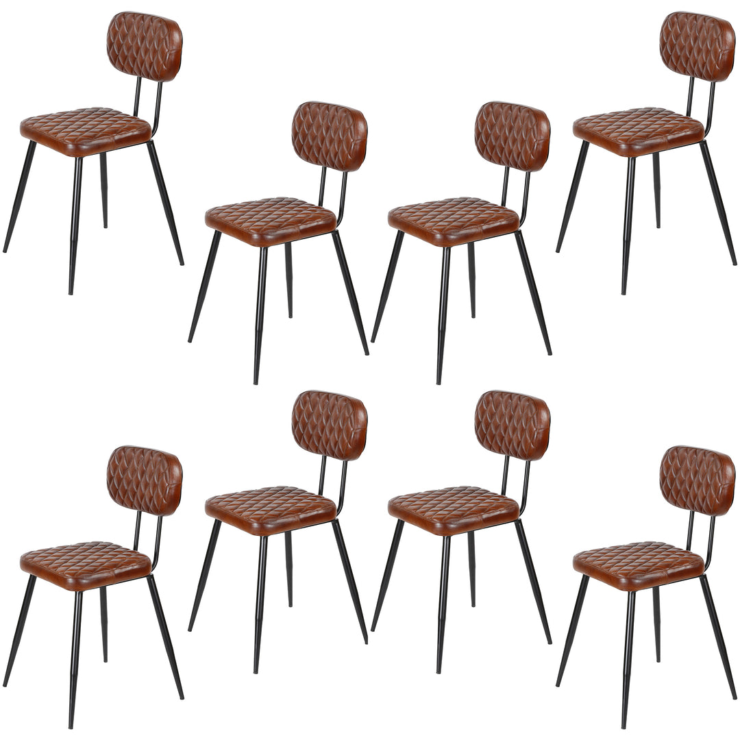 Eetkamerstoelen bruin leer