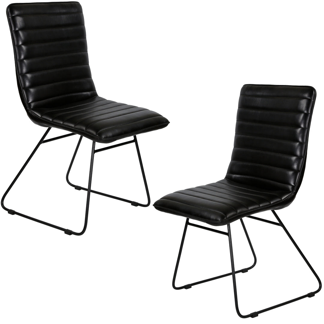 Eetkamerstoel leer zwart