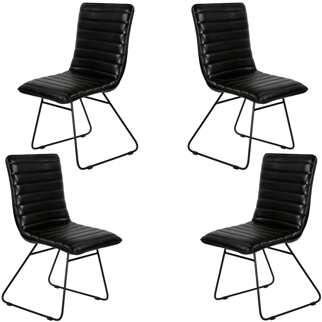 Eetkamerstoel leer zwart