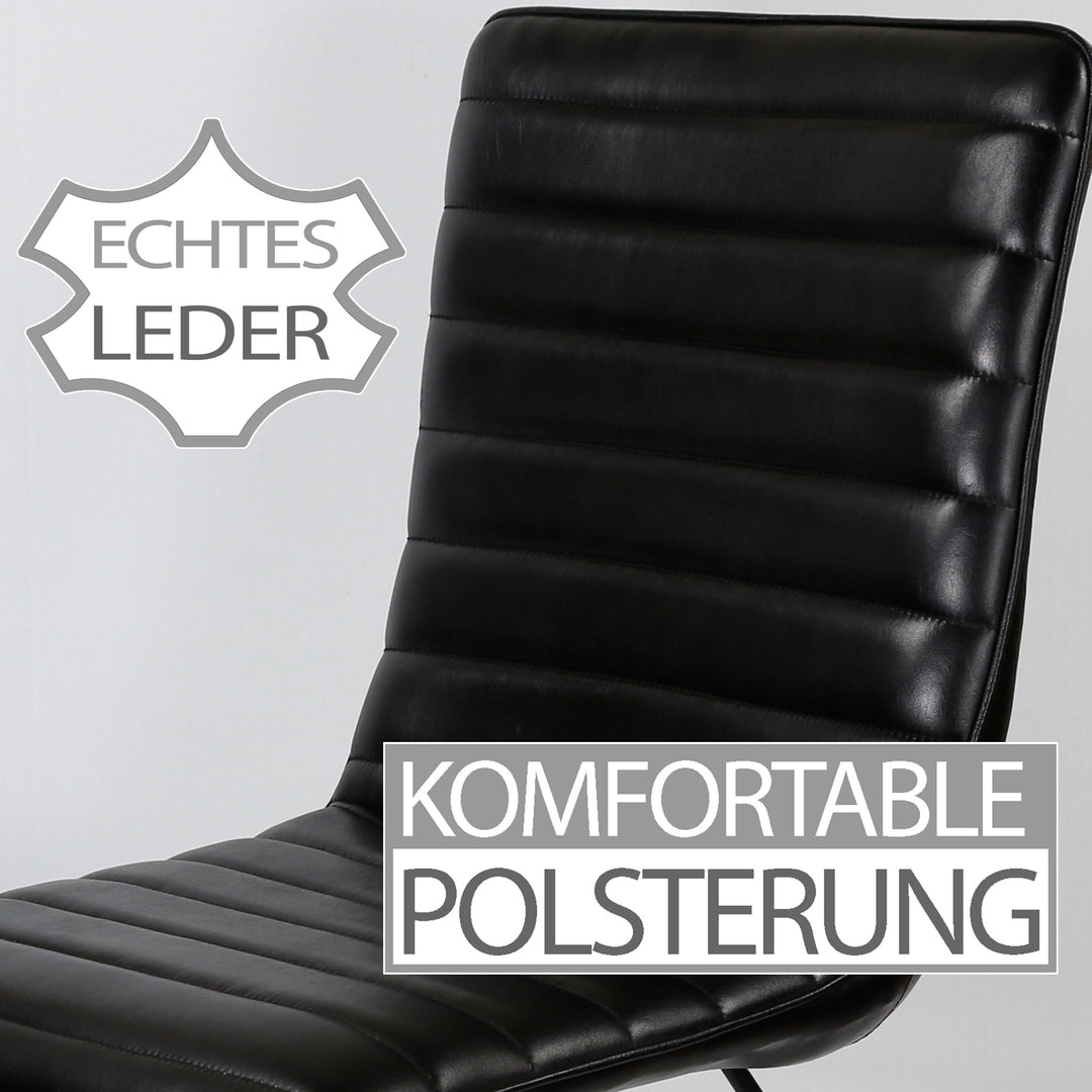 Eetkamerstoel leer zwart